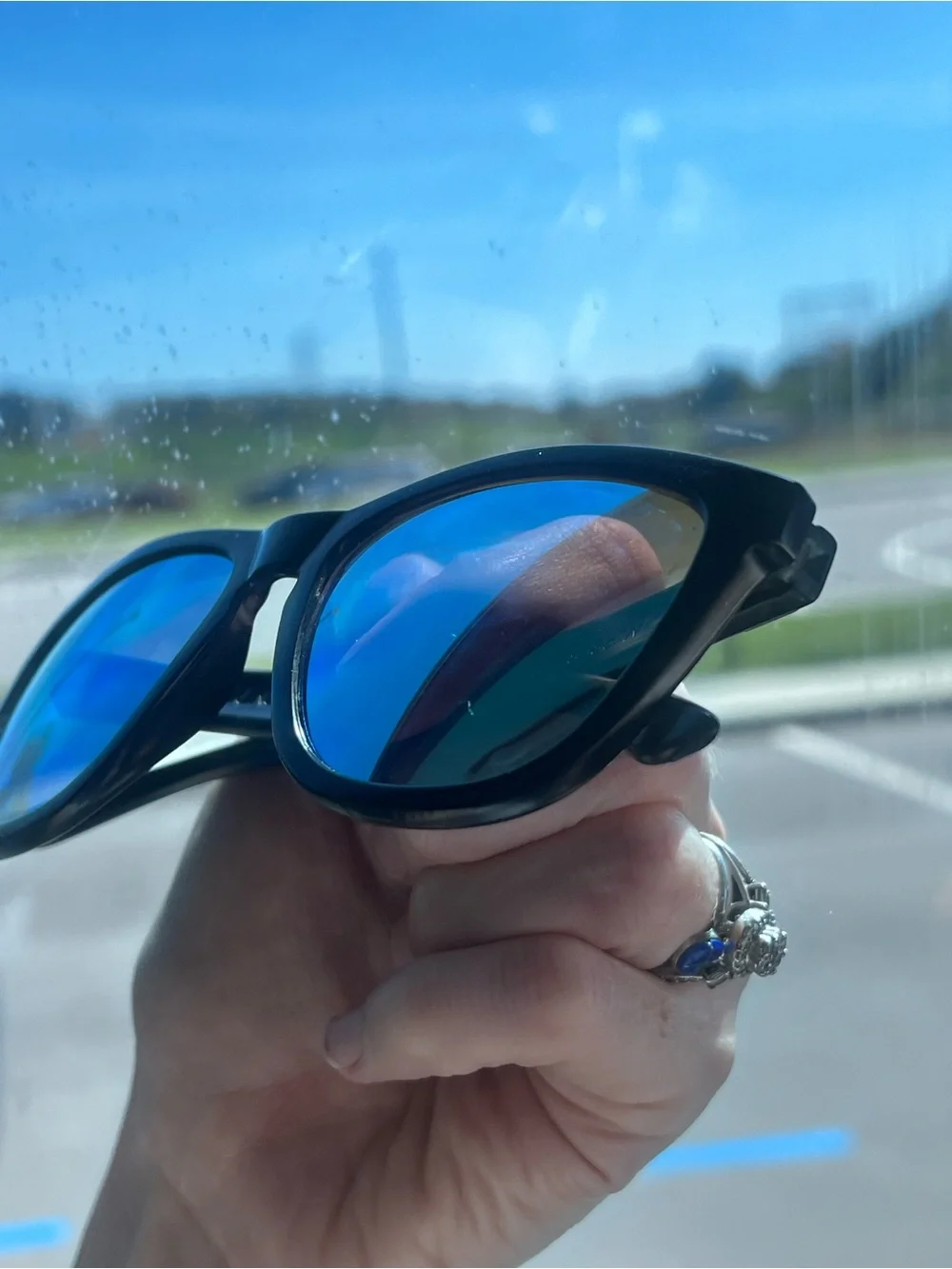 Polarized Mirrored Sunglasses - Blue Lens, Black Frame FUSE sunglasses